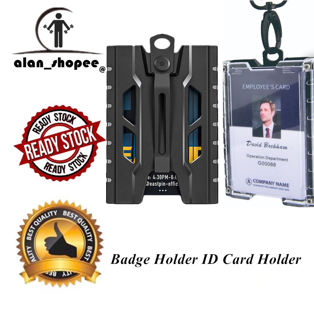 Lanyard Metal Clip Badge Holder / Wallet Durable Polycarbonate ID/Credit Holder with Metal