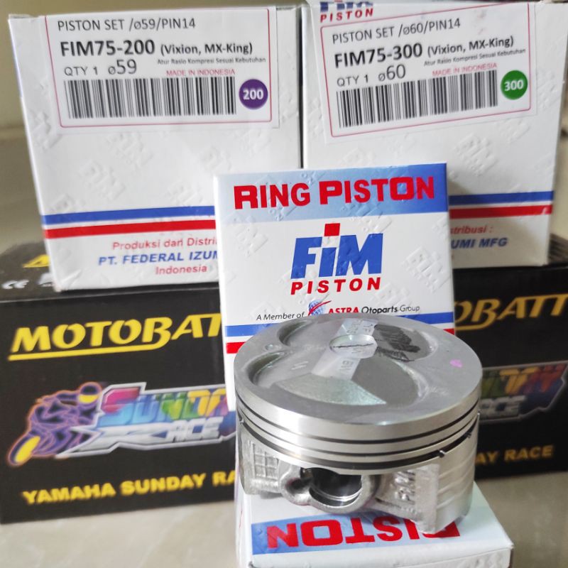 Piston Kit FIM 57 58 59 60 pin 14 Vixion MX King R15 FIM75 Semi Custome Dome Shopee Malaysia