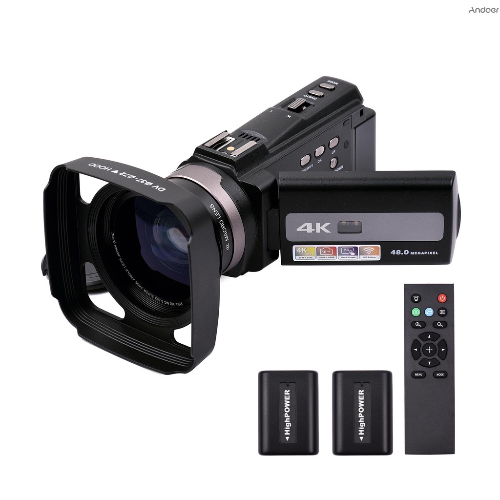 Andoer 4K 60FPS Ultra HD Digital Video Camera DV Camcorder 48MP 16X