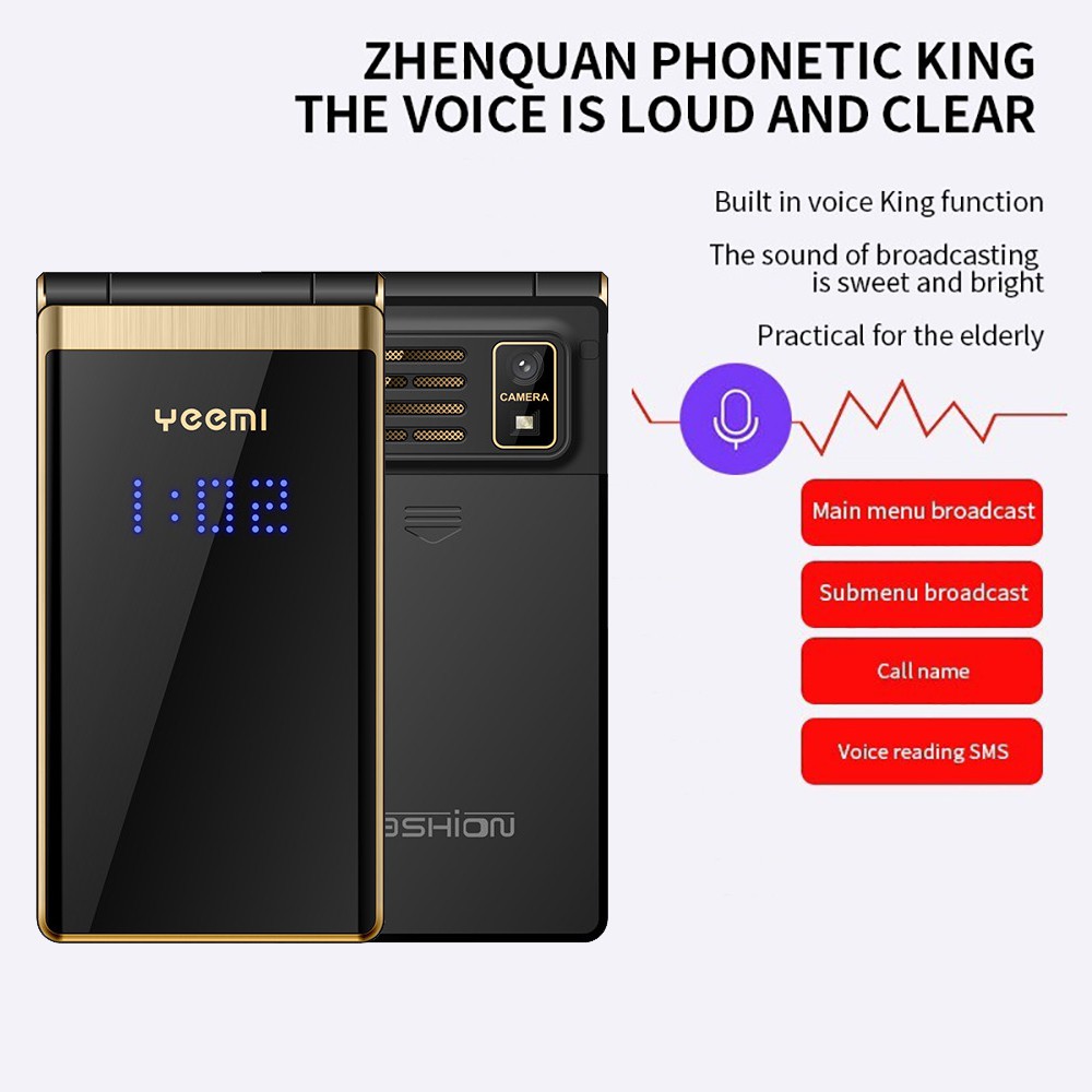 Yeemi M2-C GSM Flip Mobile Phone With 2.8Inches Double Screen Big ...