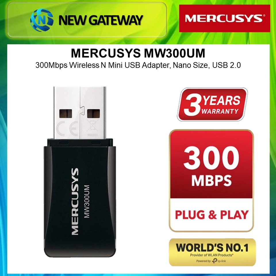 Mercusys TPLINK MW300UH 300MBPS High Gain Wireless USB Adapter