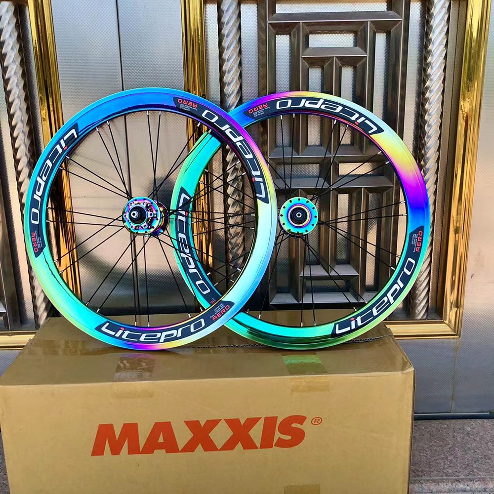 Litepro AERO Wheel Set 120 Sound 40mm Rim 20 Inch 4 Bearing Hub Spoke ...