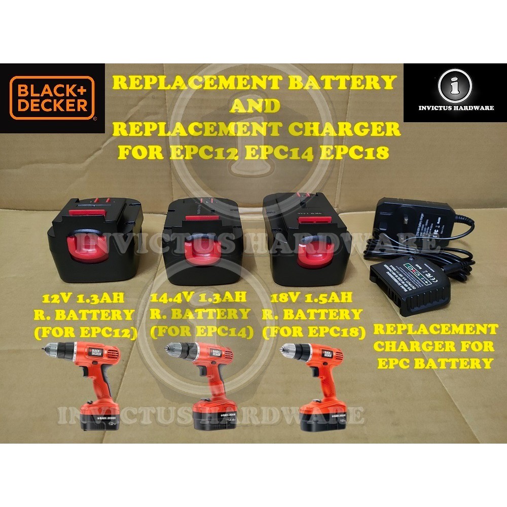 REPLACEMENT BATTERY FOR BLACK & DECKER BDCDD12