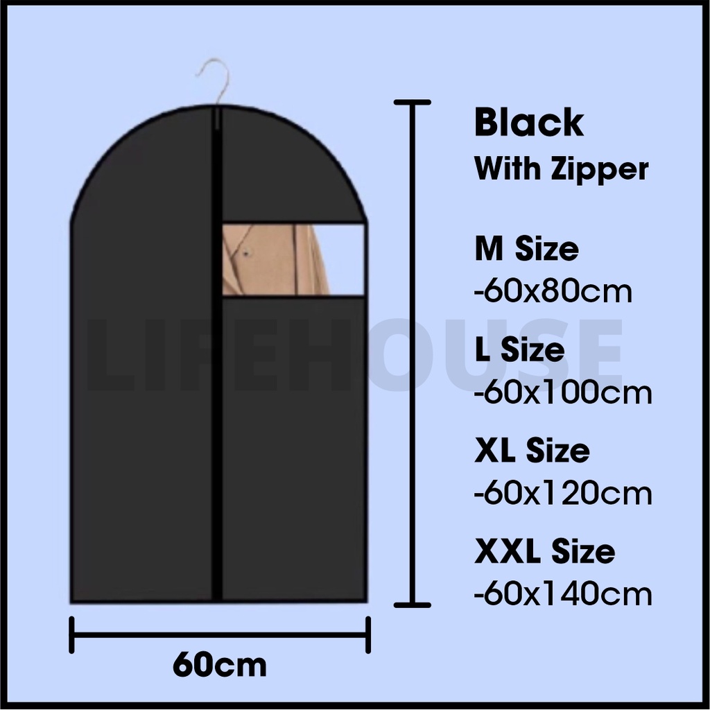 Garment Protector Clothes Dust Cover Clothes Zip Bag Hanging Storage