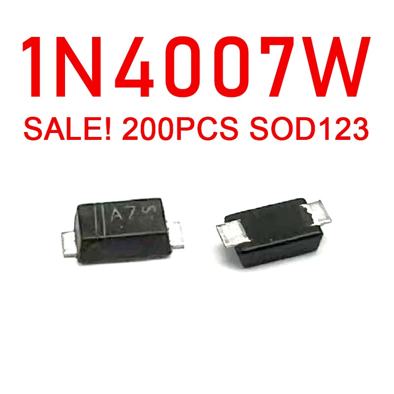 200PCS/LOT Rectifier Diode 1N4007W SOD-123FL Package A7 1A1000V A7S ...