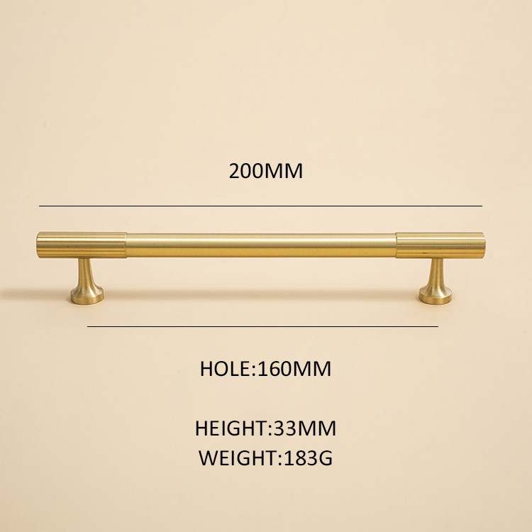 Modern Style/Vertical lines Solid Brass Drawer Knobs T bar Handle ...