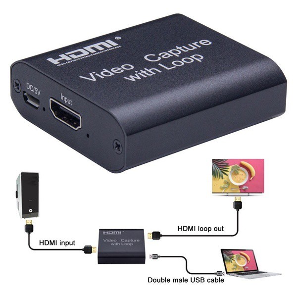 HDMI Video Card Capture with USB Loop 2.0 Cards Recorder Live Streaming ...