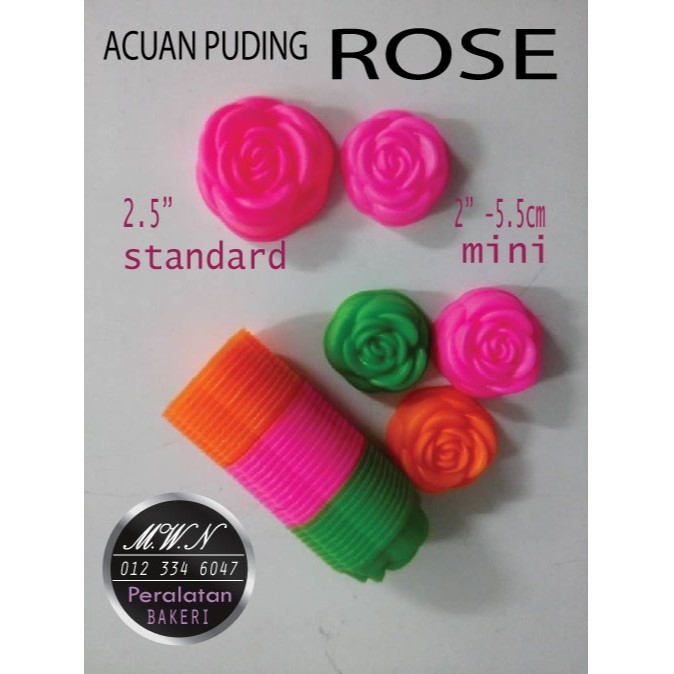 Acuan puding Rose (mini 2 inci) -. 12pcs original Indonesia | Shopee ...