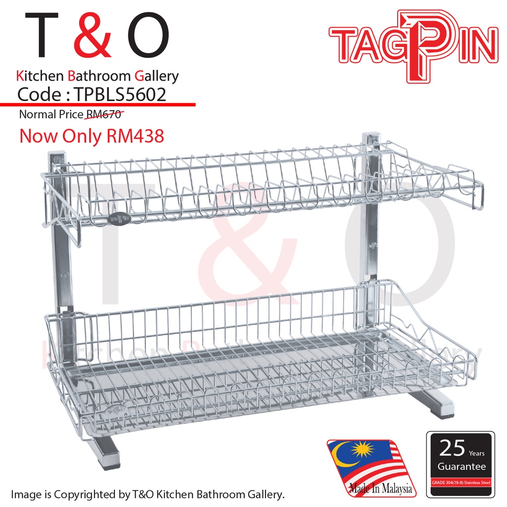 TAGPIN - Two Tier DIY Dish Rack - Grade 304(18-8) Stainless Steel ...