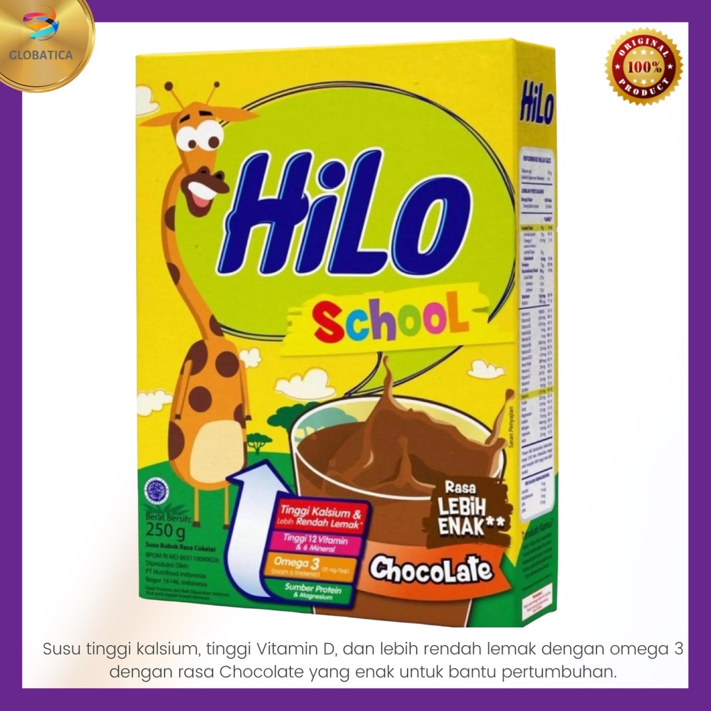 Hilo School Chocolate 250gr Milk Calcium High Low Fat Growth 5-12 Years ...