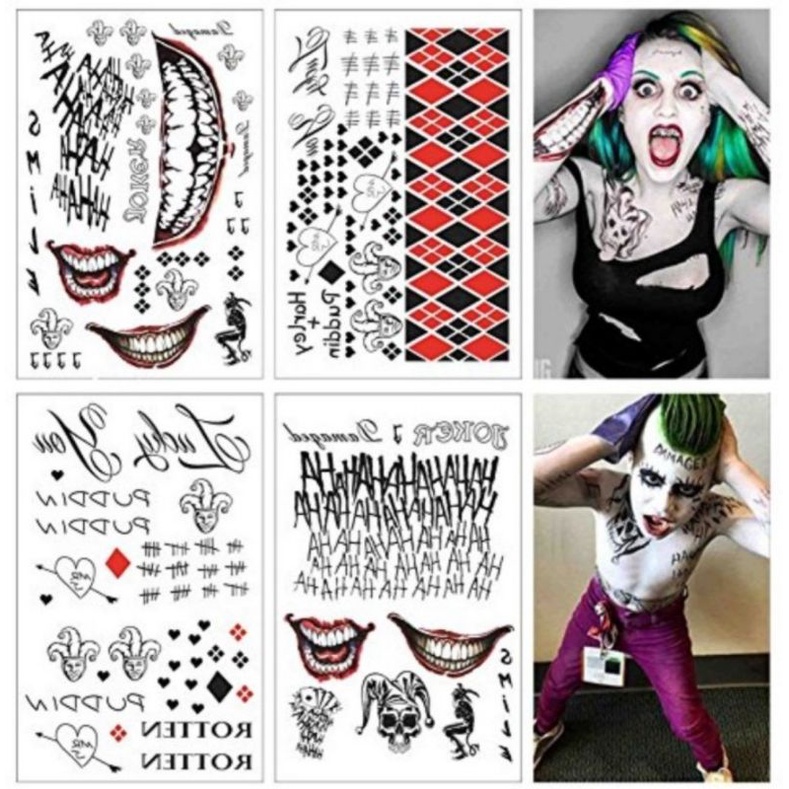 Joker & Harley Quinn Temporary Tattoos Hero Temporary Tattoos DC Comic ...