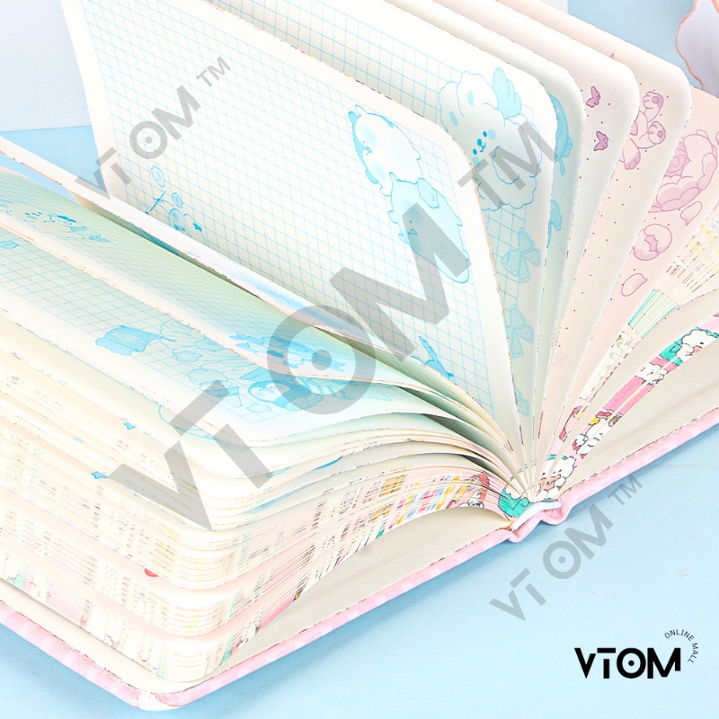 VTOM Notebook A5 Cute PU Leather Cover 128 Color Pages 10.3cm x 14.4cm ...