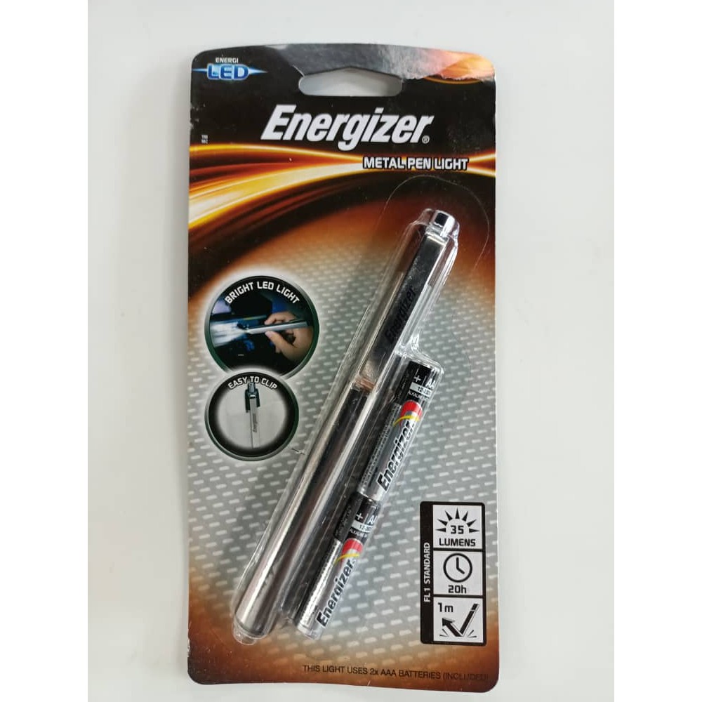 Energizer Metal Pen Light (2 x AAA batteries included) PLM22 Shopee Malaysia