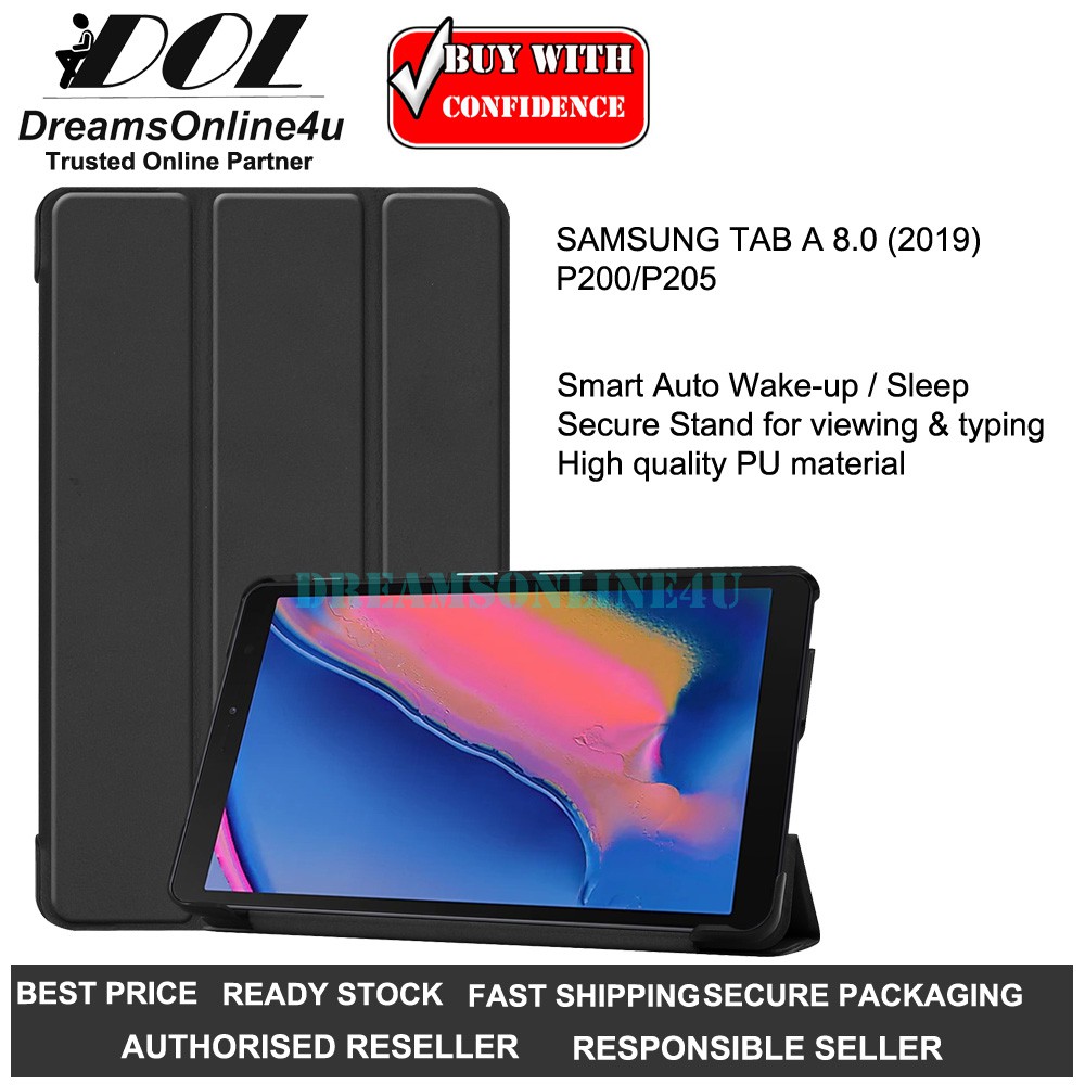 PsDs SAMSUNG TAB A 2019 with S-Pen P200 P205 Smart Tri-Fold