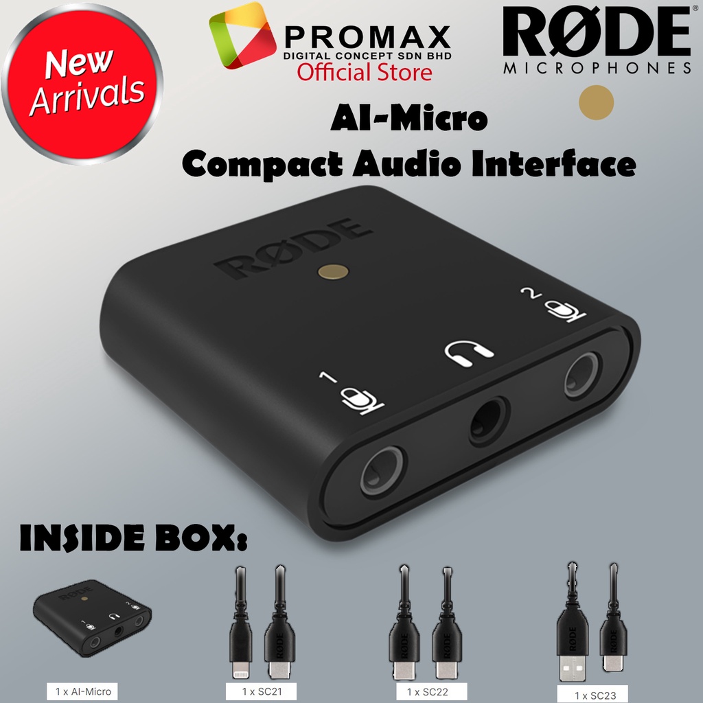 NEW ARRIVE!! RODE AI-Micro Compact Audio Interface AI Micro | Shopee ...