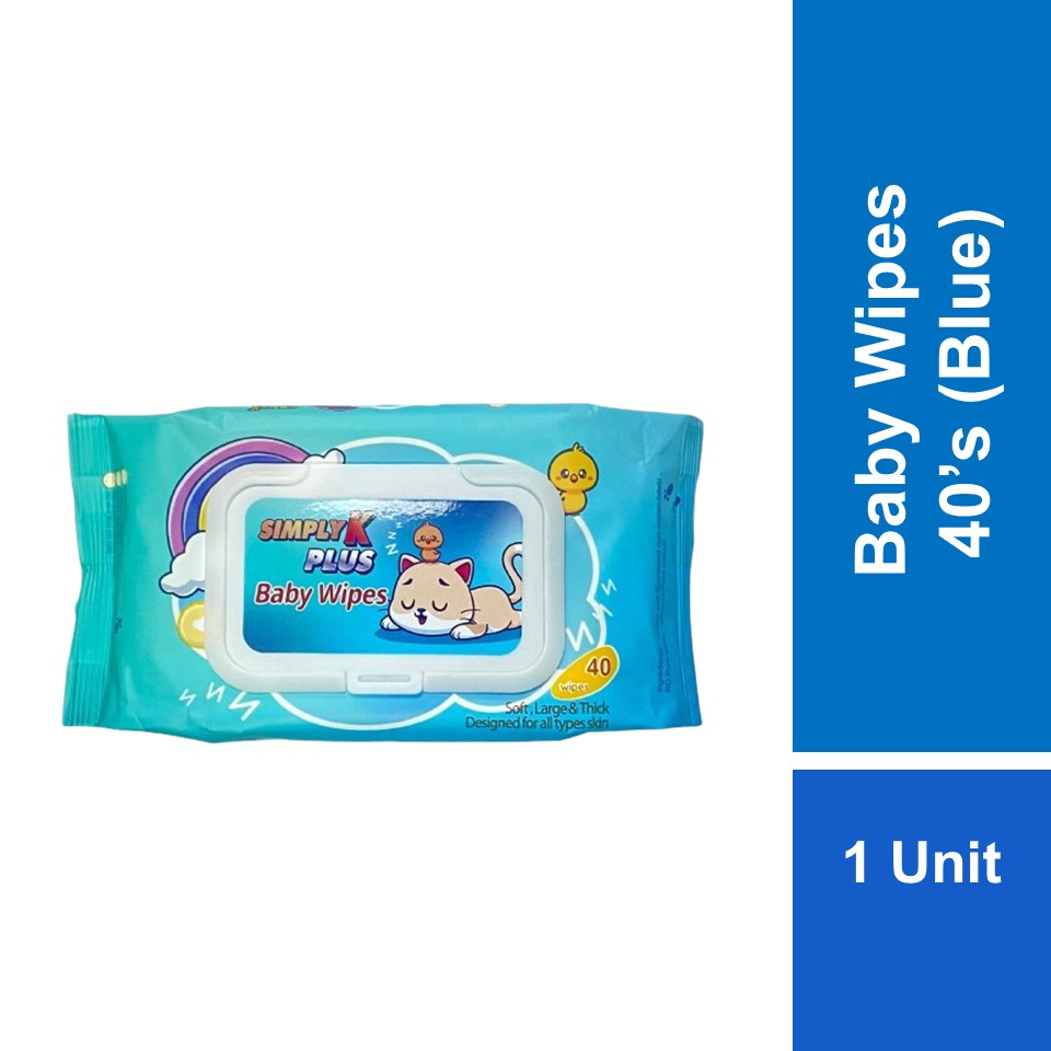 Simply K Plus Baby Wipes 40's Blue | Shopee Malaysia