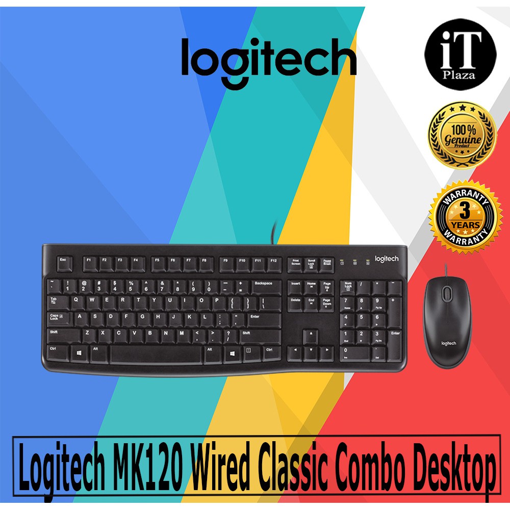 Logitech MK120 Classic Desktop Keyboard + Mouse Shopee Malaysia
