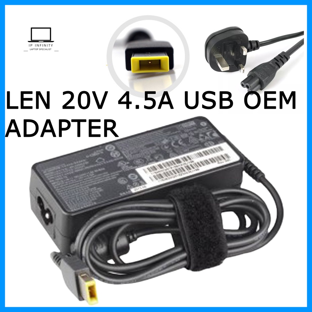 LENOVO 20V 4.5A USB ADLX90NDC3A ADLX90NLC3A ADLX90NCC3A LAPTOP ADAPTER ...