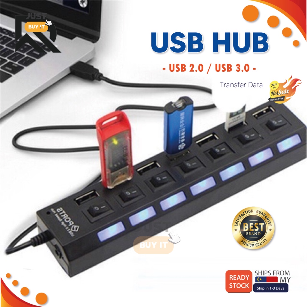 USB Hub 2.0 3.0 High Speed Micro USB Hab TYPE C on off Switch Splitter ...