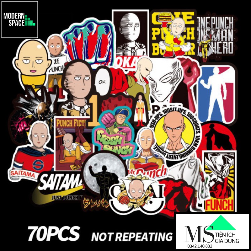 One Punch Man PVC Sticker ST-016 - Complete set of 70 Waterproof ...