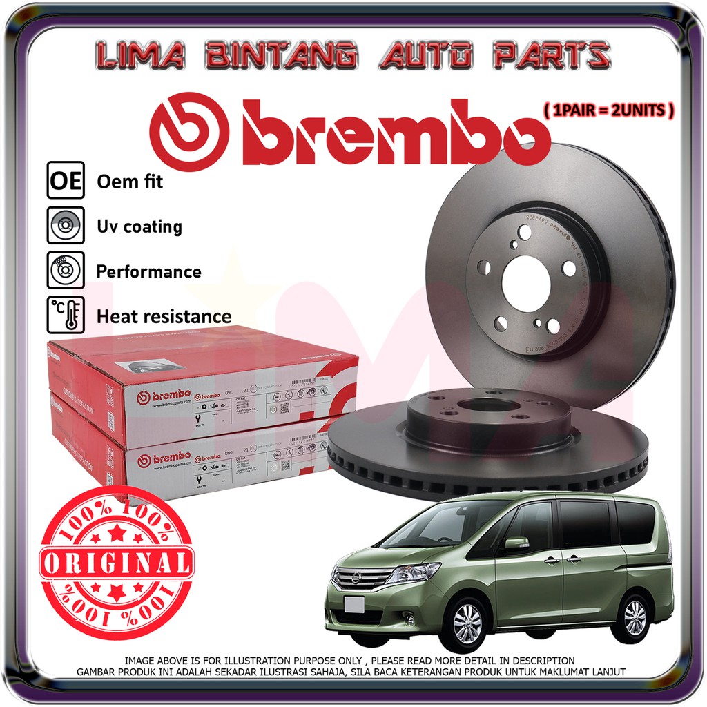 Nissan Serena C26 Front / Rear Brake Disc Rotor 1Pair Brembo *Original ...