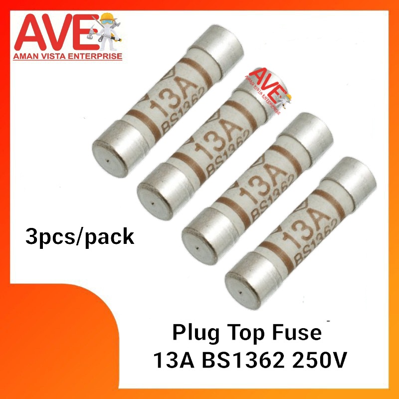 Plug Top Fuse 13A BS1362 250V (3pcs/pack) Shopee Malaysia