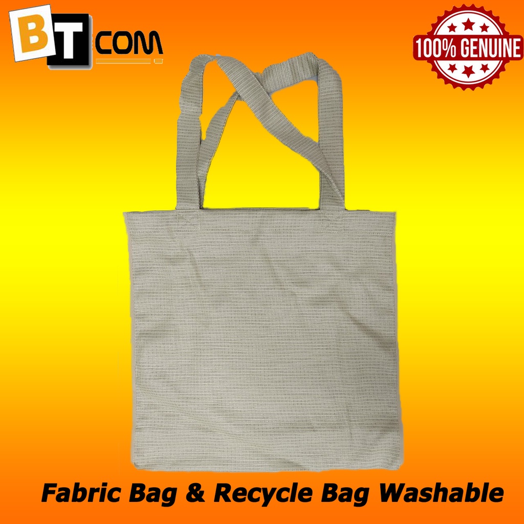 Fabric Bag & Recycle Bag Washable (Plain White) Shopee Malaysia
