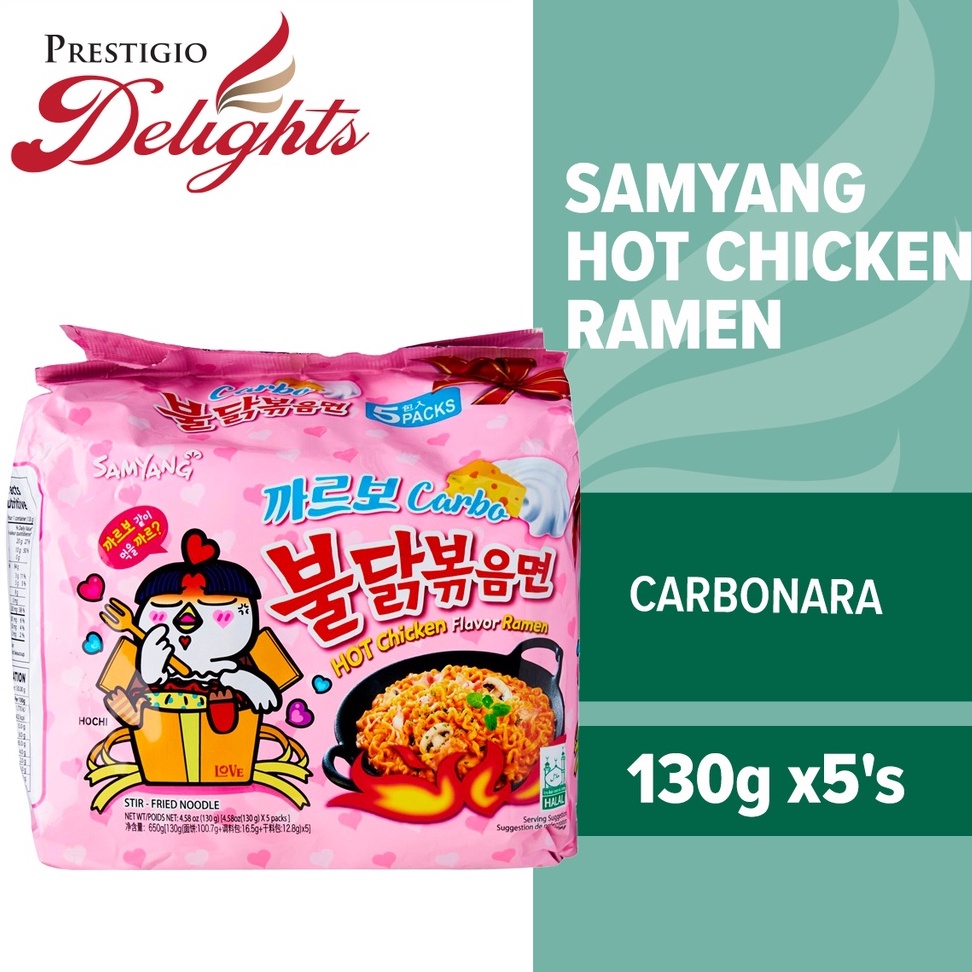 Samyang Hot Chicken Carbonara Ramen 130g x 5's (Pink) | Shopee Malaysia