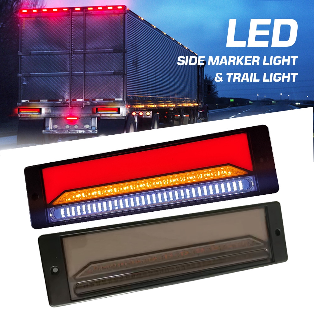 2x Waterproof LED Led Truck Lorry Light Trailer Brake Light Neon Halo ...
