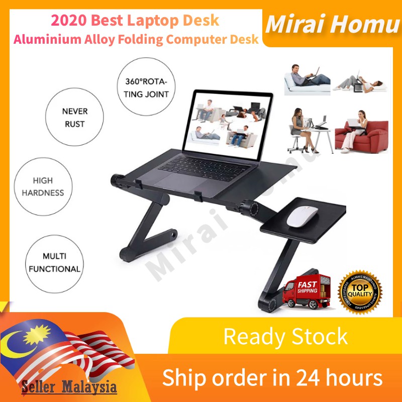 360 adjustable portable folding laptop store desk & ergonomic reading stand