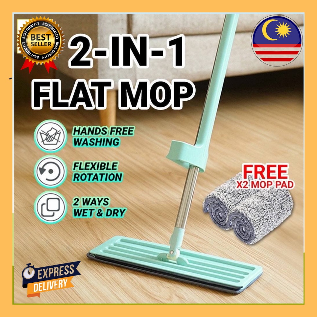 MAGIC MOP Lantai 360 Rotation SELF WASH SQUEEZE DRY FLAT MOP MAGIC MOP