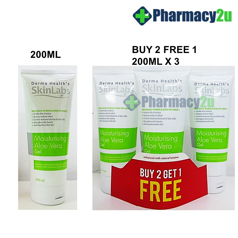 SKINLABS MOISTURISING ALOE VERA GEL 200ML/BUY2FREE1 Shopee Malaysia