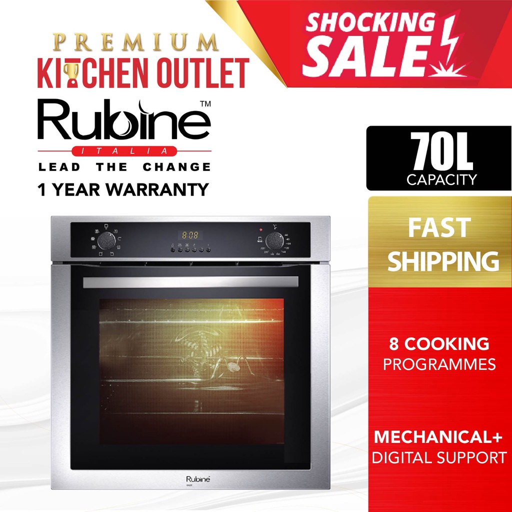 RUBINE RBOIA8X70SS 70L Built In Mechanical+Digital Control Electric