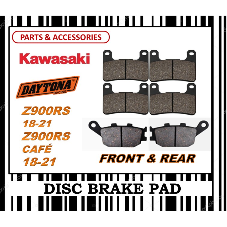 KAWASAKI Z900 RS CAFE 18-21 BRAKE PADS SET FR0NT & REAR DAYTONA TYPE ...