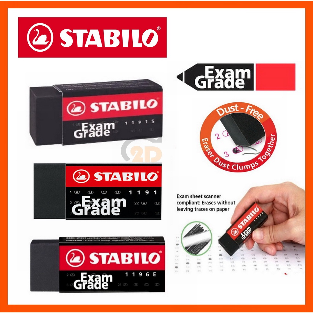 STABILO Exam Grade Eraser 1191S / 1191 / 1196E / Rubber / Pemadam (1 ...