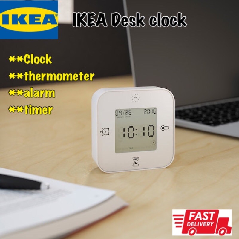 IKEA KLOCKIS Alarm / Thermometer / Timer Clock White/Jam Termometer ...