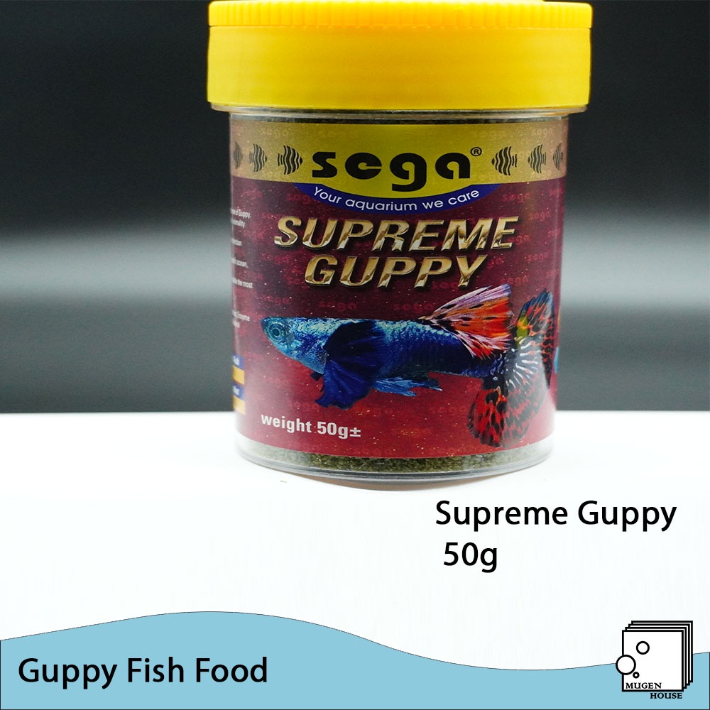 SEGA Supreme Guppy 50g Spirulina Added Semi Floating Makanan Ikan Guppy