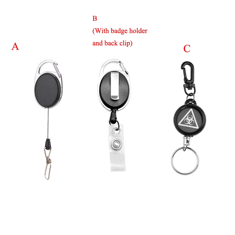 pull belt rope cord reel recoil badge lanyard clip id card name ...