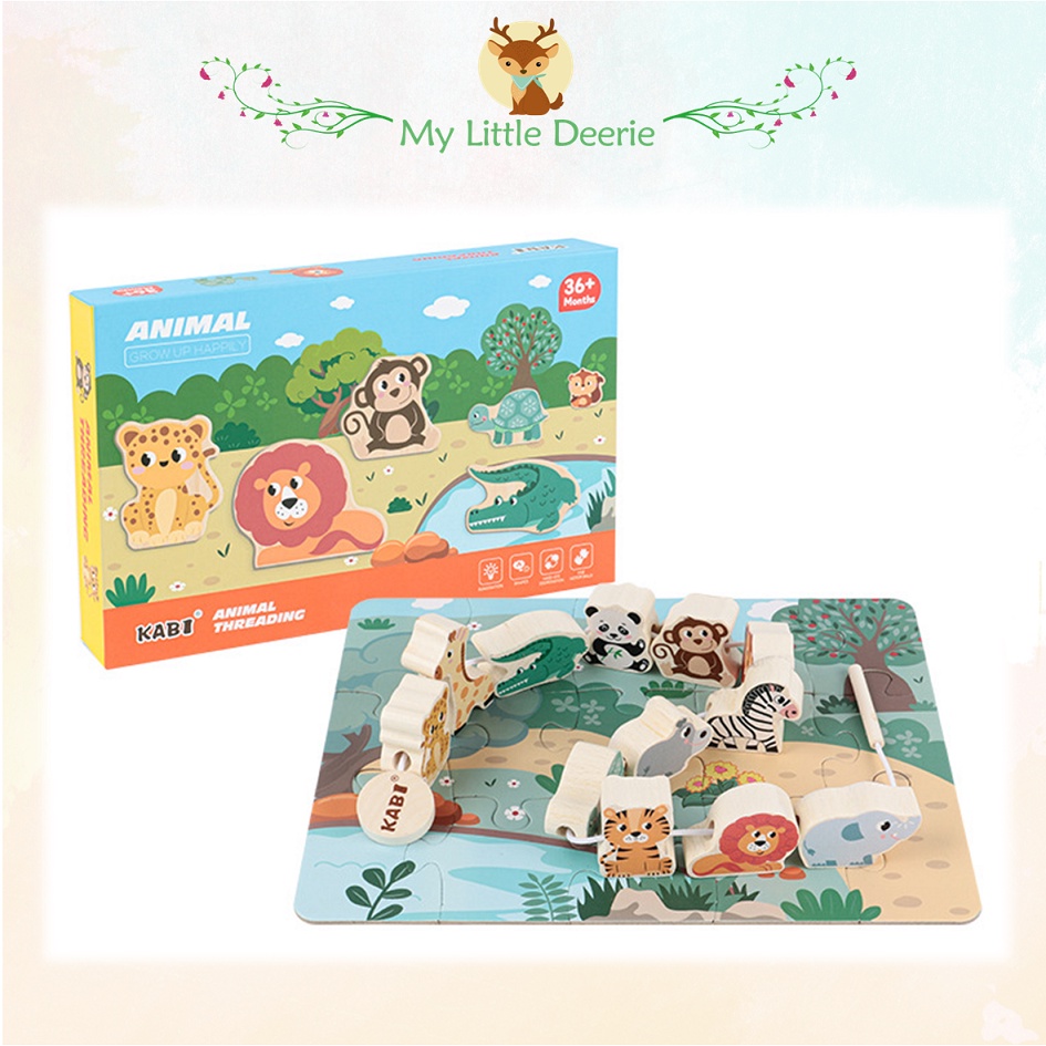 Animals Threading Beads Fine Motor Lacing Educational Occupational Therapy Children Kids Toy