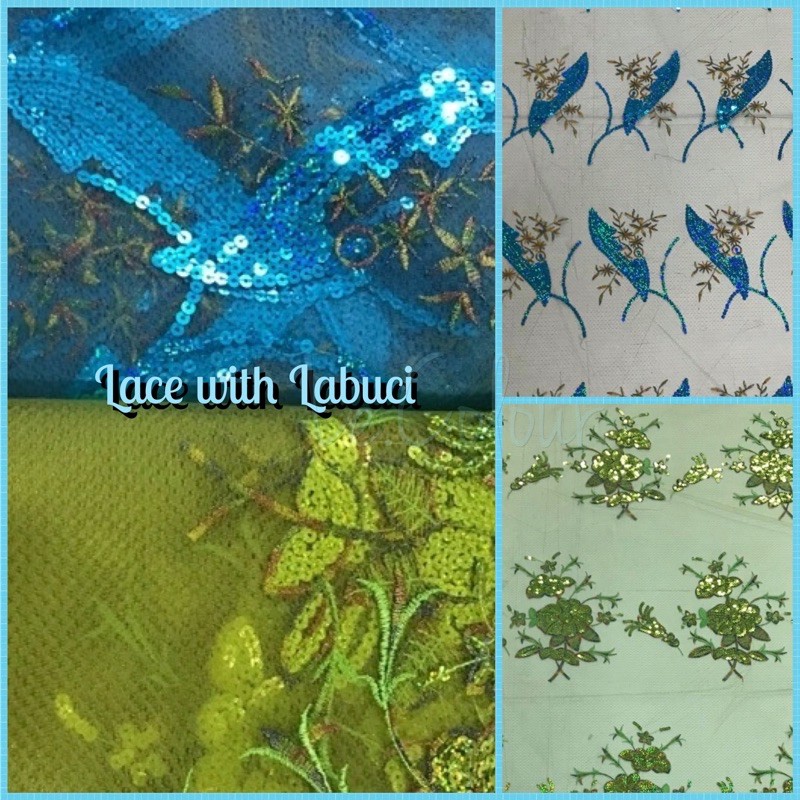 🌿4 Yrds 🌿Lace with spangle/labuci bidang48’ | Shopee Malaysia