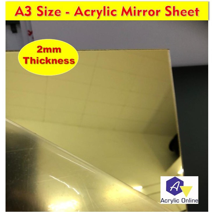 2mm Acrylic Mirror sheet Silver Gold color A3A4 Size Ready