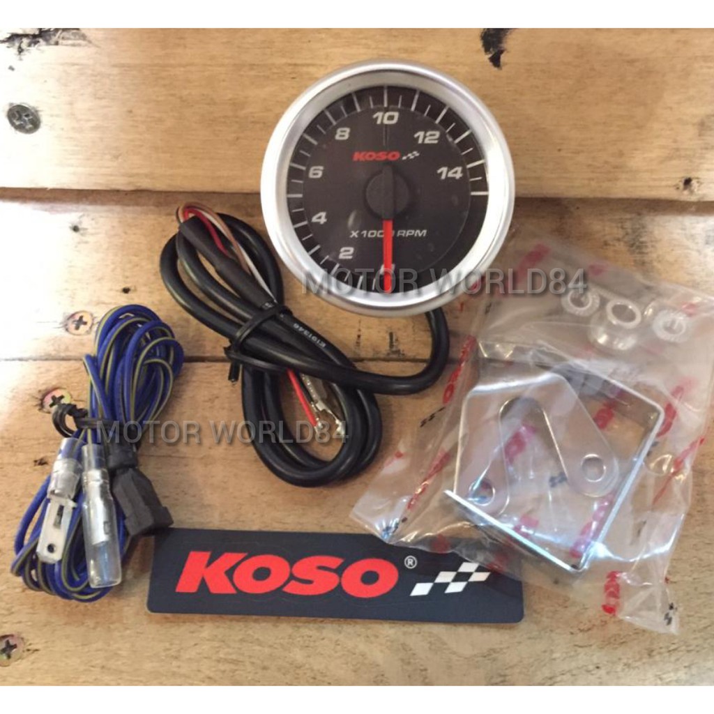 KOSO TACHOMETER ( METER RPM )48MM BlACK AND WHITE { 100 ORIGINAL} Shopee Malaysia