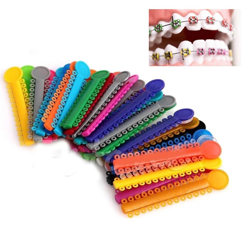 40Pcs/Pack Dental Ligature Tie Orthodontics Elastic Multi Color Plastic