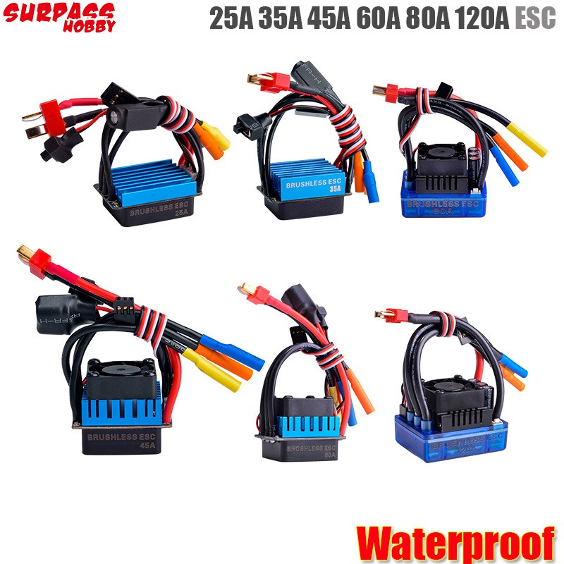 Regolatore ESC Surpass Hobby – 25A 35A 45A 60A 80A 120A 150A – Per Auto RC 1/8 1/10 1/12