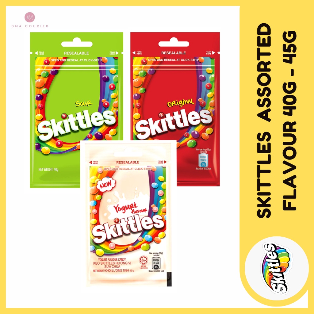 Skittles Fruit Flavour Candies Original 45g/Sour 40g/Yogurt 40g ...