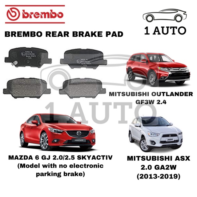 GENUINE BREMBO REAR BRAKE PAD MITSUBISHI OUTLANDER GF2W 2.0 MAZDA 6
