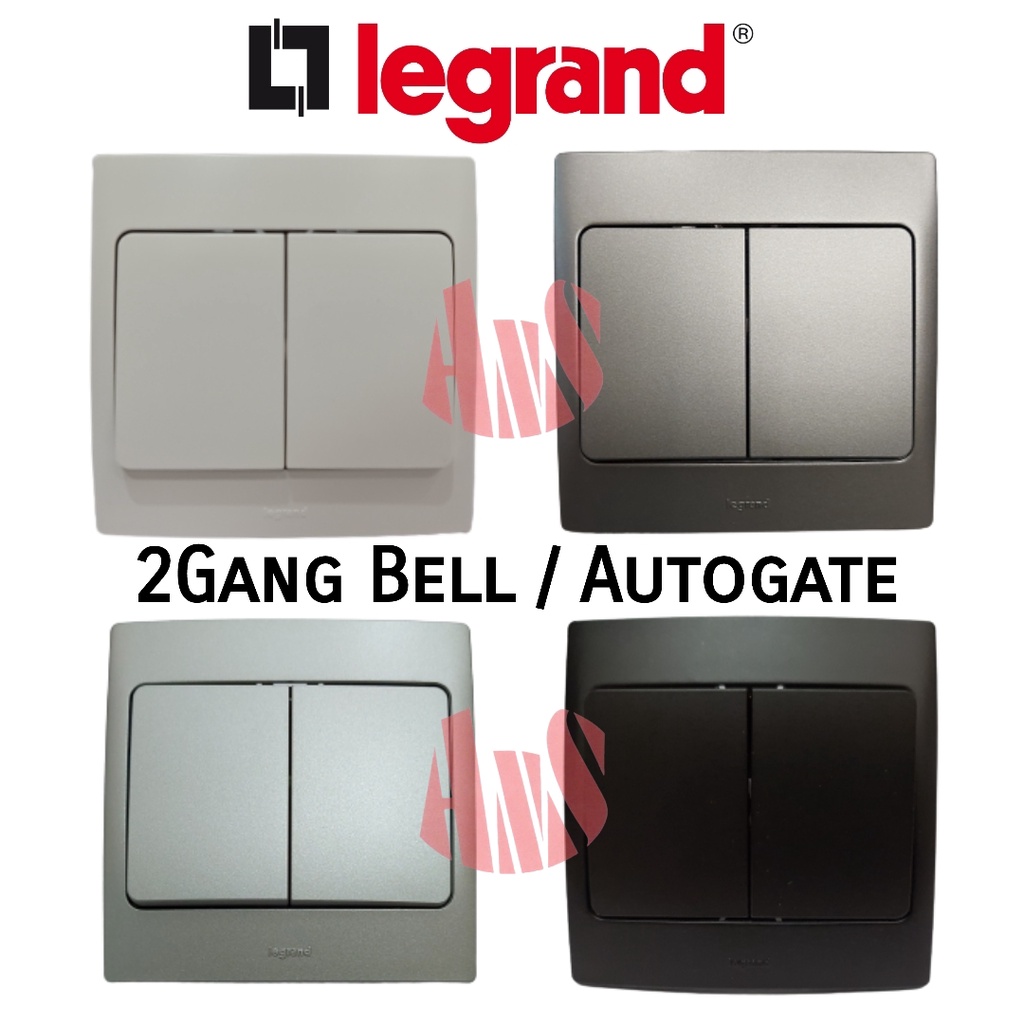 Legrand Mallia 2Gang Bell Press Autogate switch with frame Color Switch ...