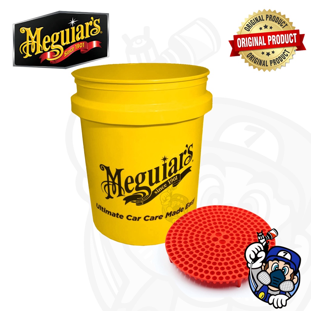 MEGUIAR'S Cleaning Bucket (3.5 gallon) (Black/Yellow) Lid Inclusive