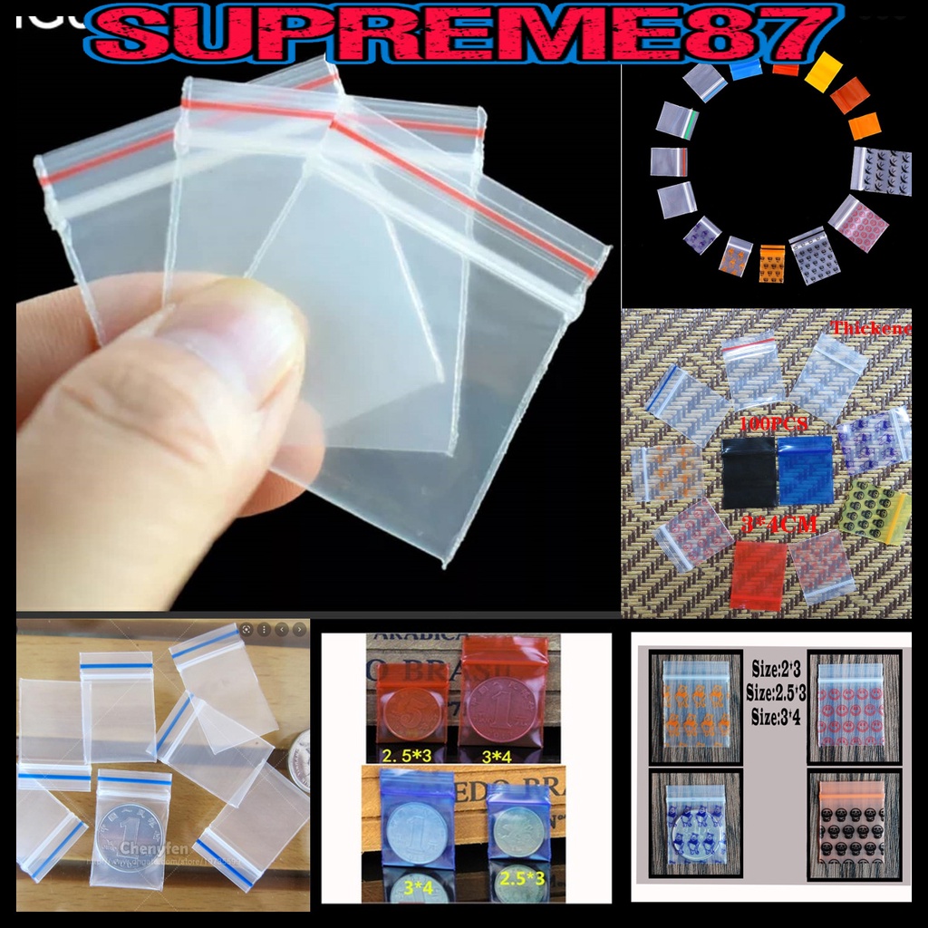 Mini Thick Ziplock Bag Mouth food storage Blue Line, Red Line And