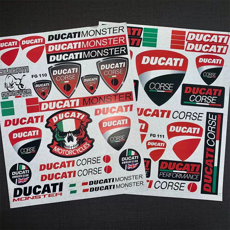 Vinyl Reflective Sticker set for motorcycle Ducati Corse decals ...